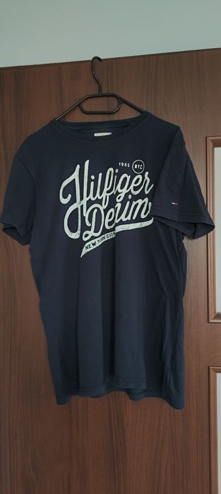 L Tommy Hilfiger granatowa koszulka męska z nadrukiem t-shirt