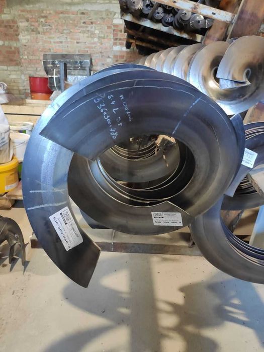 Цельнотянутая шнековая спираль, витки шнека, ремонт/реставрация шнеков