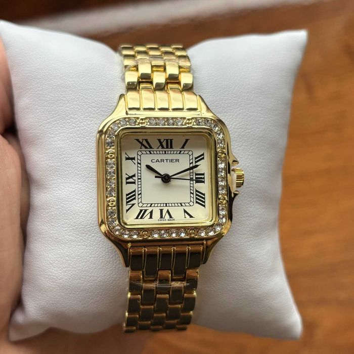 Жіночий годинник Cartier на браслеті золотого кольору  | Женские часы Cartier на браслете золотого цвета