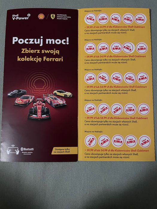 Zestaw kolekcjonerski naklejek Shell x Ferrari