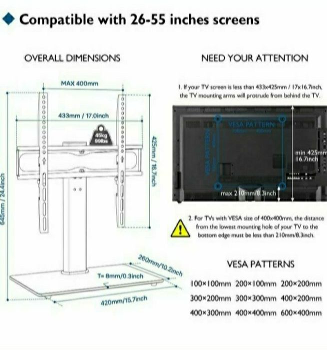 Uchwyt stojak podstawa do telewizora 26-55" Bontec
