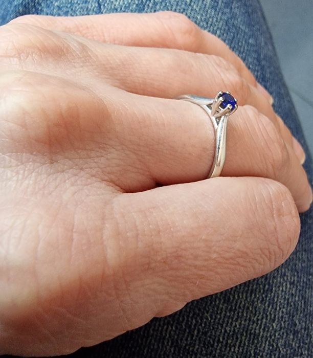 ZŁOTY pierścionek 14K pr.585 rozm.15 białe złoto Komis Madej Sosnowiec