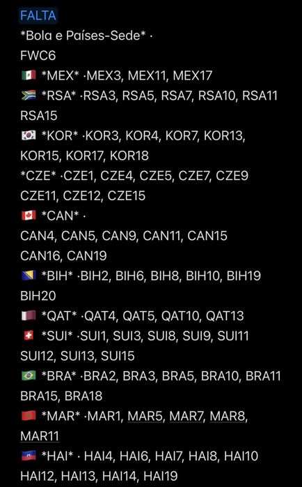 Troco cromos mundial