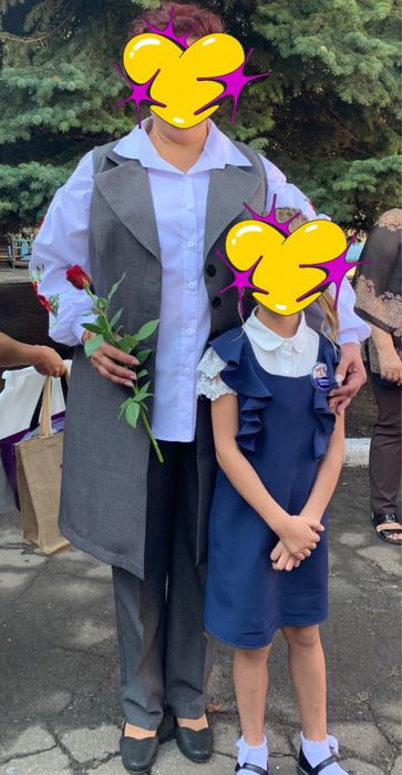 Шкільний сарафан з воланом 122 розмір