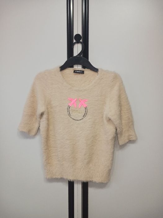 Sweter PINKO rozm. S włochaty beżowy
