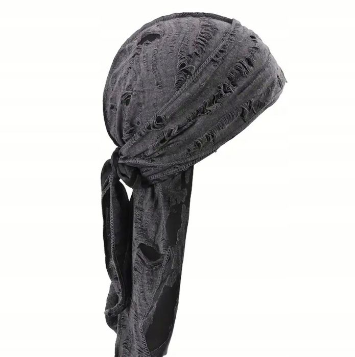 Durag Chusta Bandana na głowę Szara Turban Rap Hip Hop prezent