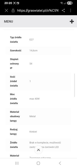 Durango 3 szt  lampa zewnętrzna kinkiet IP54 zestaw