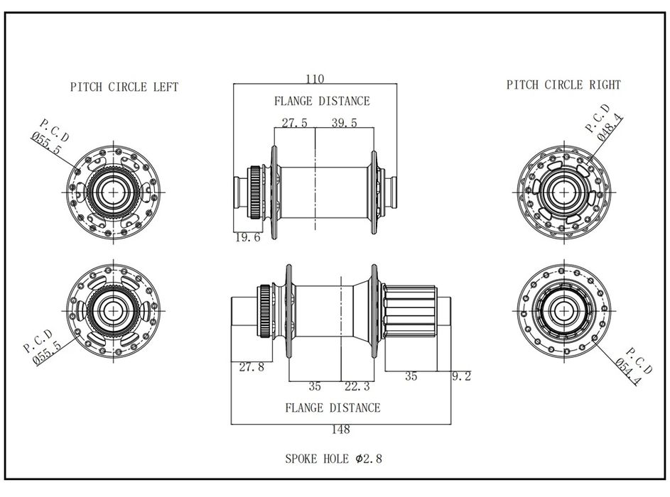 Задня втулка  Goldix M370, 28H, Boost, 148*12, MicroSpline, CenterLock