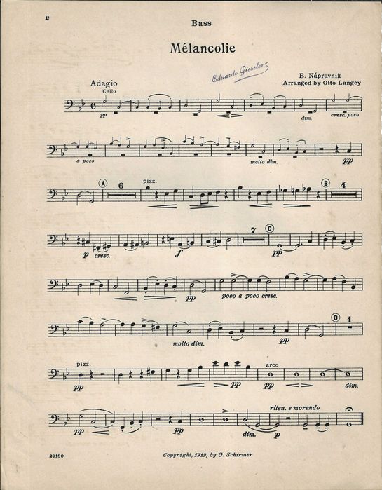 Partitura Antiga Clássica (1919) - Edvard Grieg / E. Napravnik