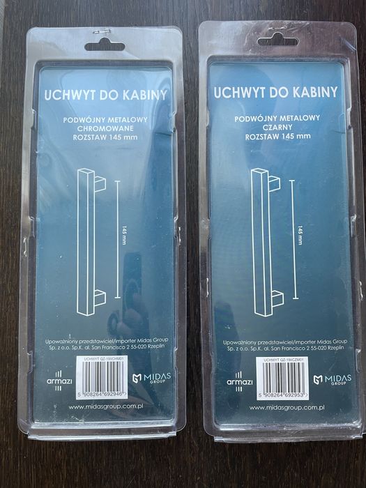 Uchwyty do drzwi prysznicowych 14,5 cm / 145 mm