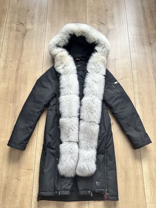 Stylowa parka z naturalnym futrem