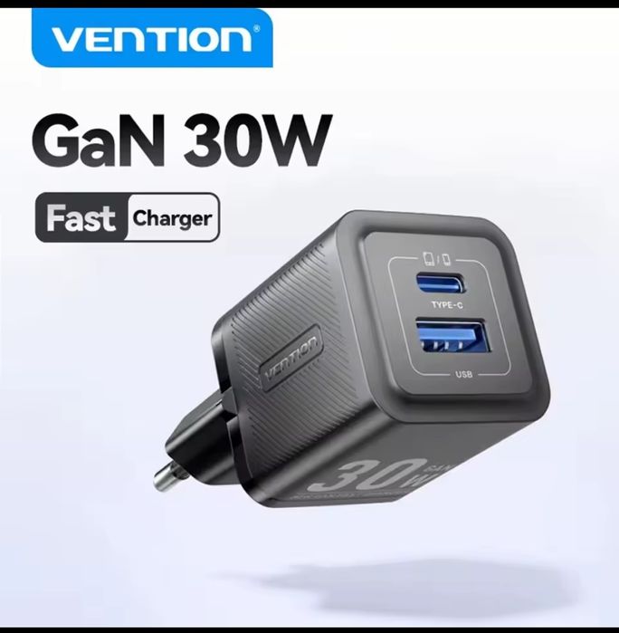 Швидкий зарядний пристрій VENTION GaN 30Вт.