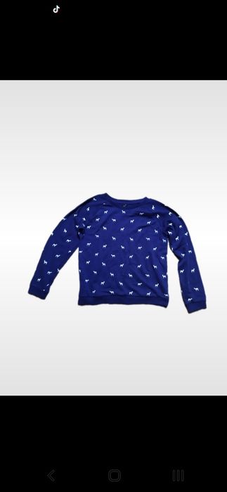 Granatowa bluza w jelonki 35% bawełna