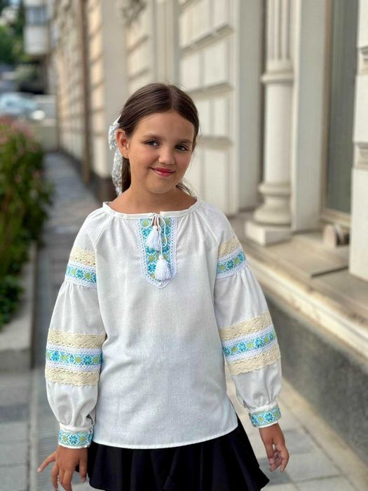 Детская вышиванка с длинным рукавом, Дитячі вишиванки з льону
