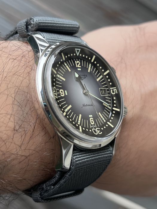 Longines Legend Diver Watch L3.774.4.70.20 GREY SILICIUM