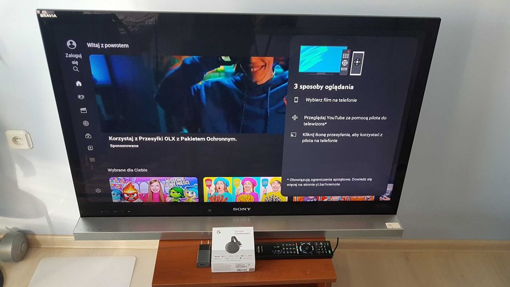 Telewizor 3D Sony KDL-40NX720 plus soundbar,Chromecast
