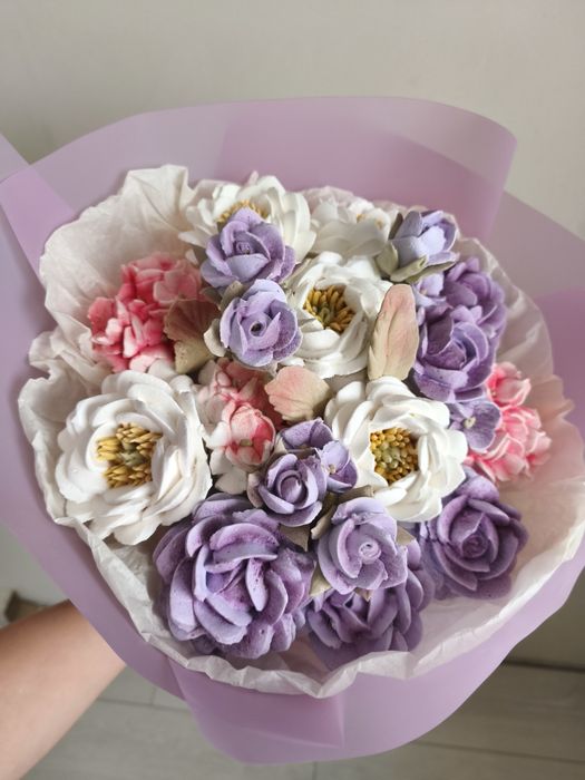 Зефірні квіти. Зефірний букет на 8 березня. Маленька коробка зефіру.