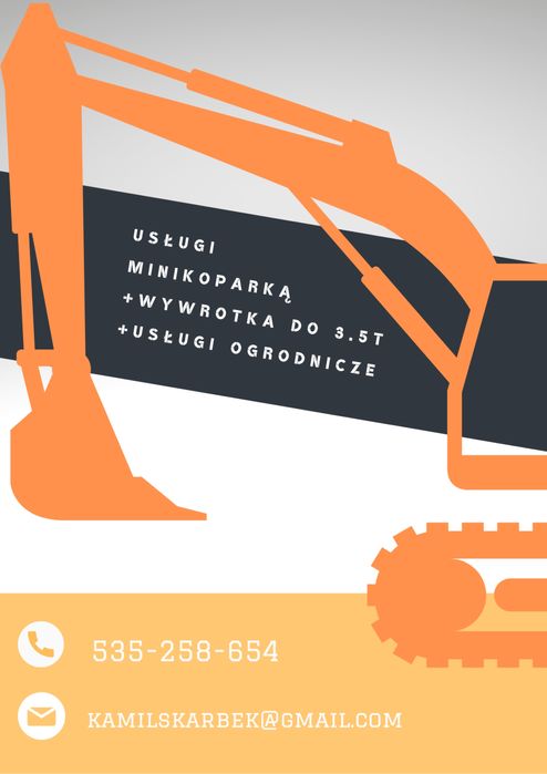 PRACE ZIEMNE Usługi Minikoparka + wywrotka do 3,5T + usługi ogrodnicze