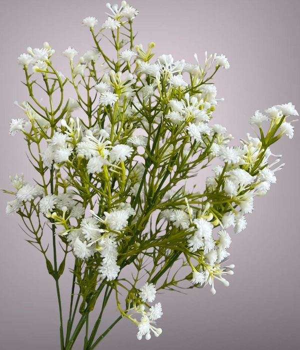 Piękny Bukiet Gipsówki Gumowa - 5 Łodyg, 35 cm l Kwiaty Sztuczne