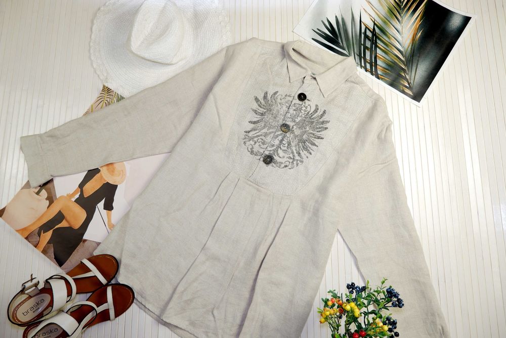 Рубашка Австрия Scheiber  piana 2XL 3XL вышиванка лён эксклюзив люкс