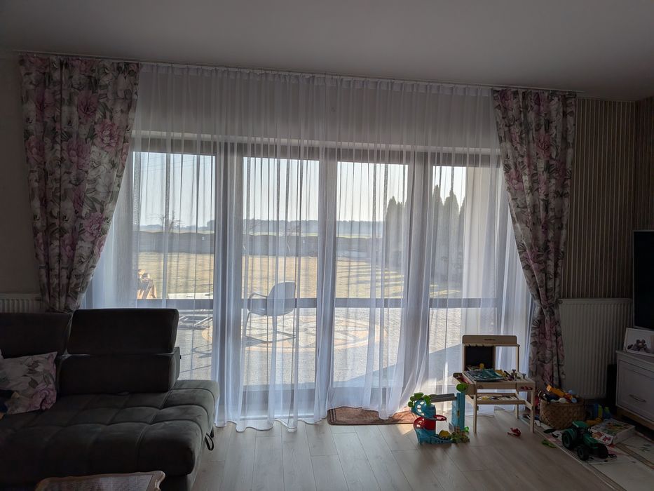 Firany białe, bambusowe