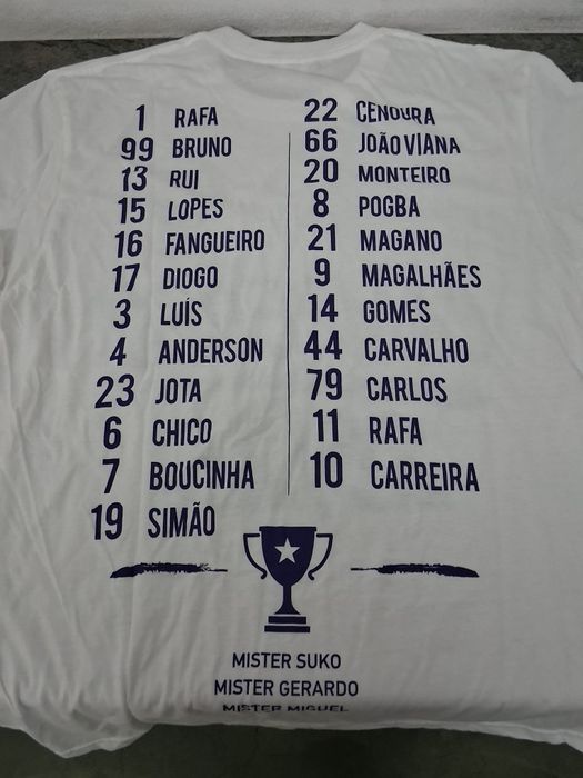 Camisola comemorativa 
Peça rara/personalizada da época 2026 com nomes do plantel nas costas.
Ideal para coleção, adeptos ou memorabilia desportiva.