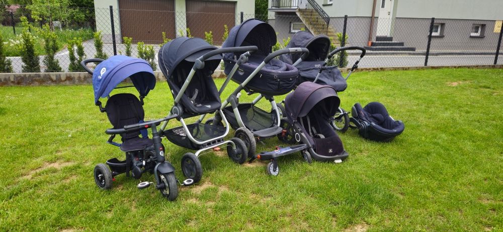Wózek stokke cały zestaw dla bliźniaków - rok po roku lub dla jednego