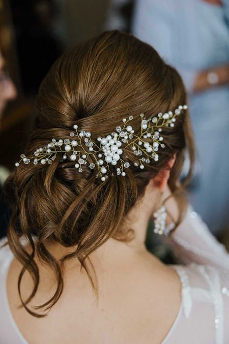 Ślubna ozdoba do włosów z kolczykami