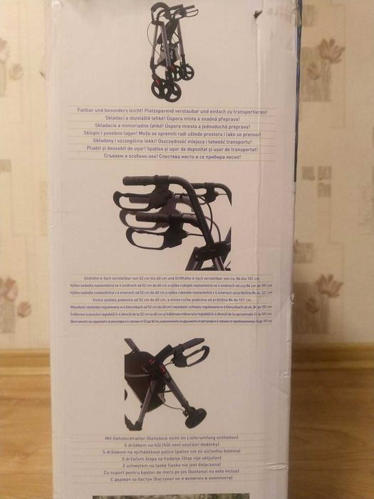 NOWY Rollator Wózek Chodzik Hamulce Regulowany Krzesełko Torba