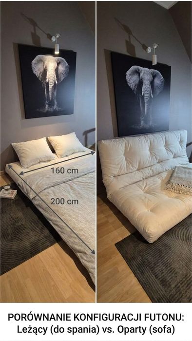 Materac futon klasyczny sofa 160 x 200 cm
