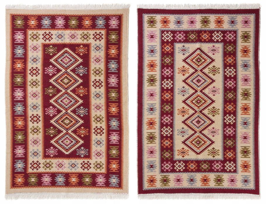 Dywan kilim boho dwustronny płaskotkany bawełn 120x180 na taras balkon