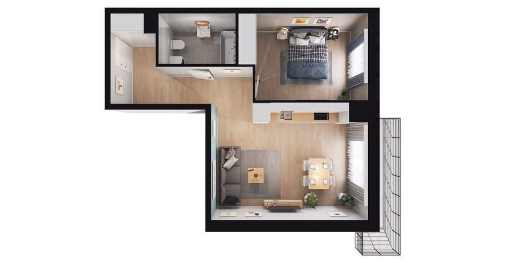 2-pokojowe mieszkanie 45m2 + balkon Bez Prowizji