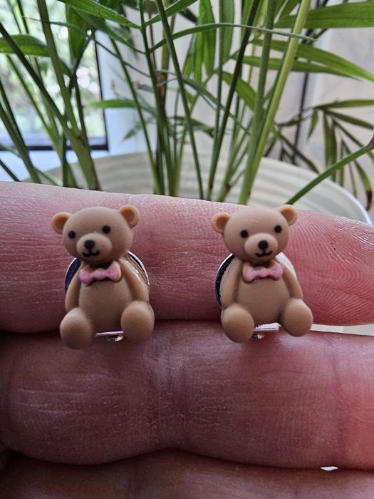Klipsy dla dziewczynki misie handmade