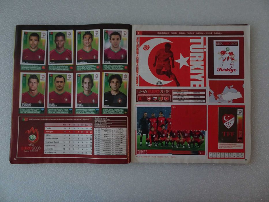 Caderneta de cromos de futebol Euro 2008 Panini (Faltam 60 cromos)