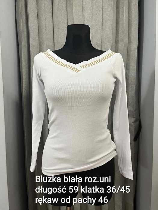 Bluzka biała roz uni