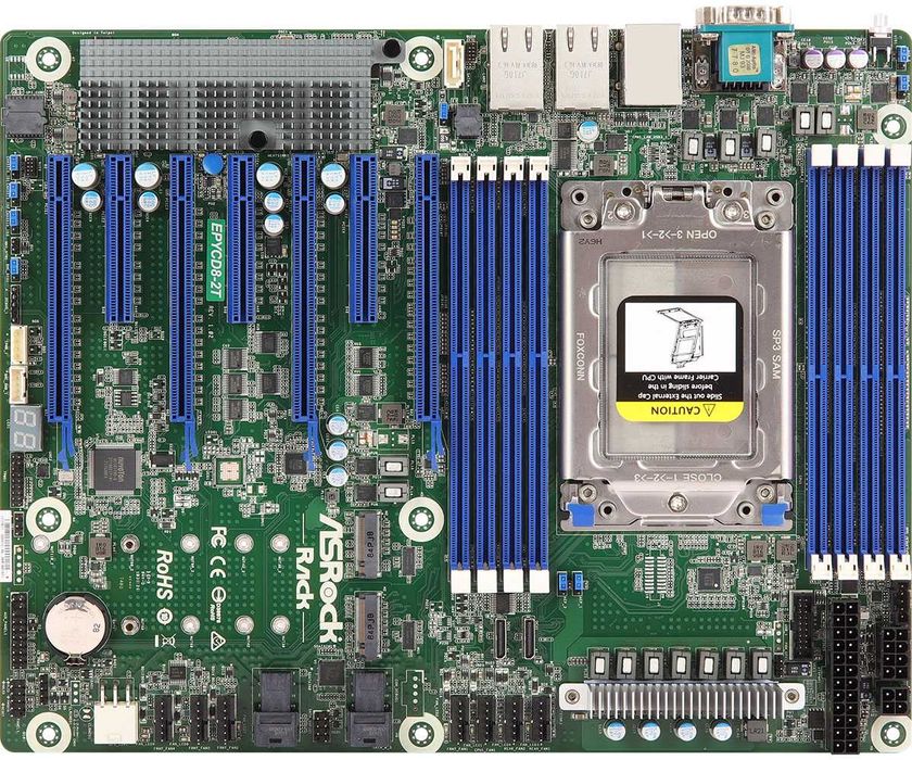 Motherboard Asrock EPYCD8-2T + EPYC 7402 24-Cores IA 7GPU Motherboard