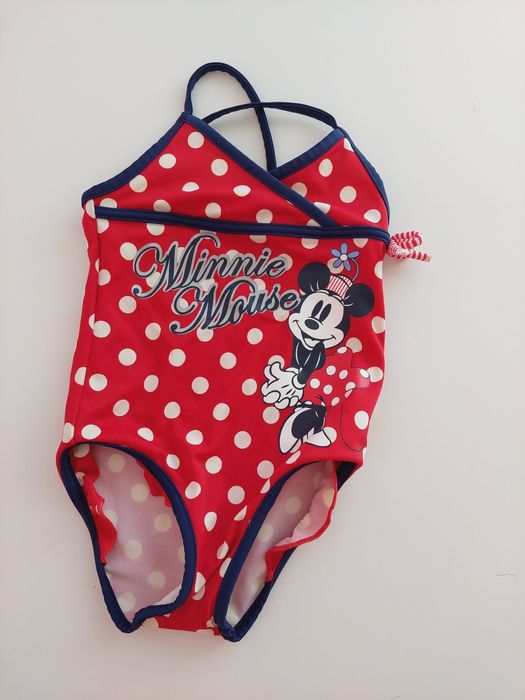 Strój kąpielowy myszka Minnie czerwony w kropki m&s 12-18m 80-86cm