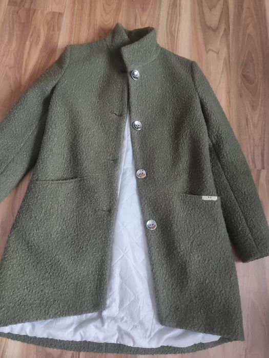 Wiosenny Khaki płaszcz z podszewką