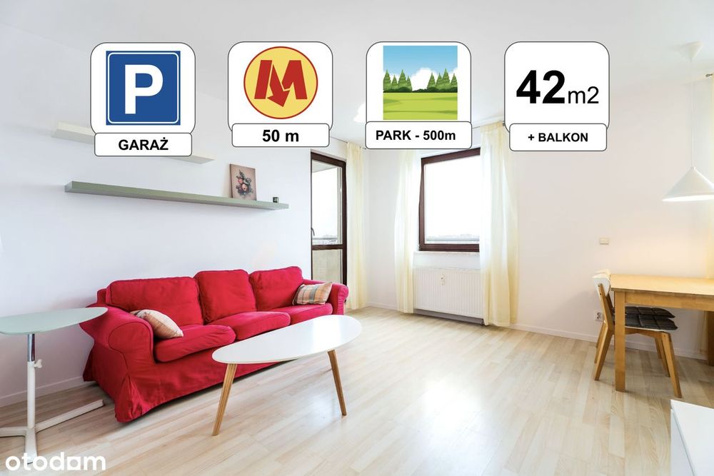 Metro Bemowo pod blokiem / 42 m2 / 2 pokoje / Garaż / Balkon