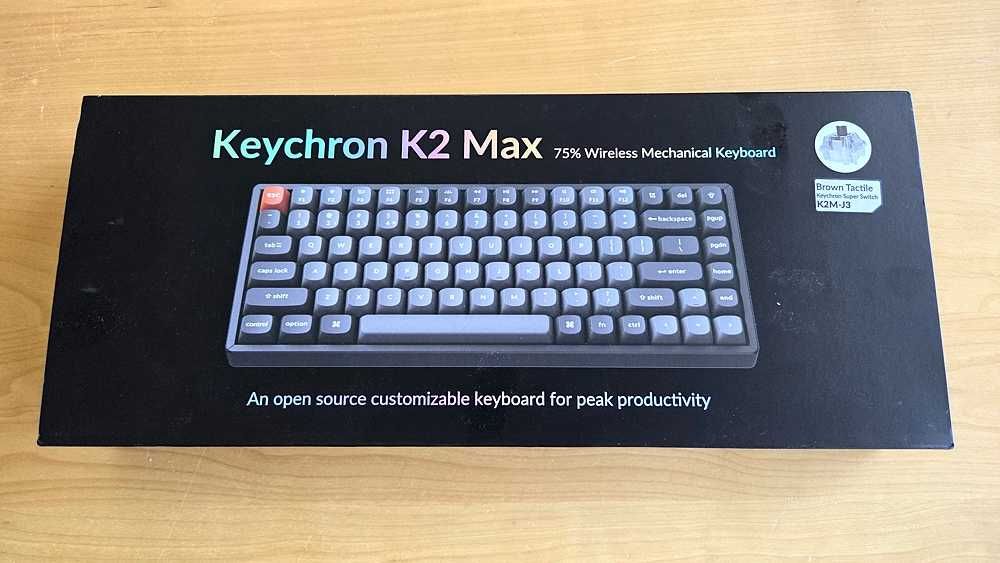 Keychron K2 Max 75% Wireless Mechanical Keyboard- Brown Tactile, stan idealny