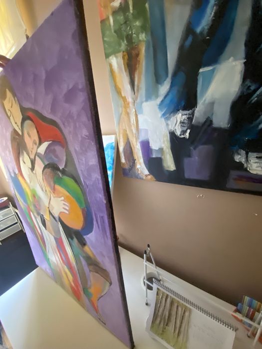 Quadro colorido/ pintura a óleo 60 x 80 cm