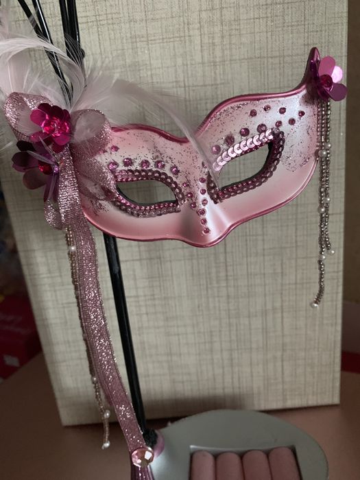 Маска  венеційська, макраме,підставка