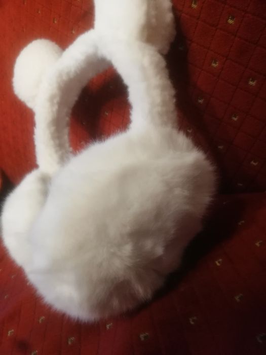 Nauszniki ocieplane kolor biały