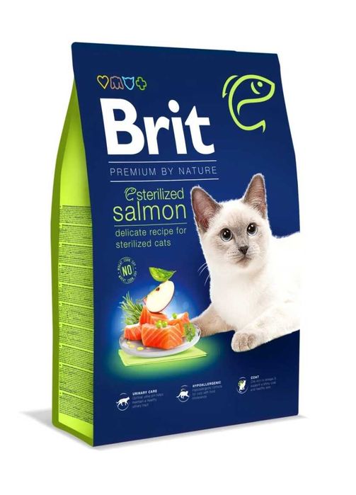 Сухий корм Brit premium sterilized salmon cat 8 кг