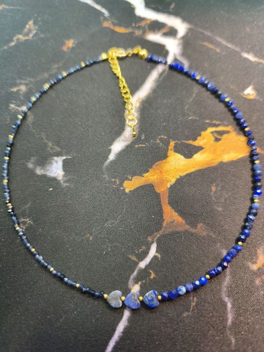 Naszyjnik lapis Lazuli i szafir