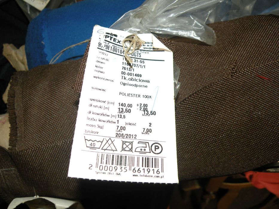 tkanina obiciowa NIEPALNA