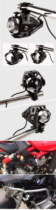 #HIT# LED Halogeny soczewkowe 2 sztuki reflektory motocyklowe lampy U5