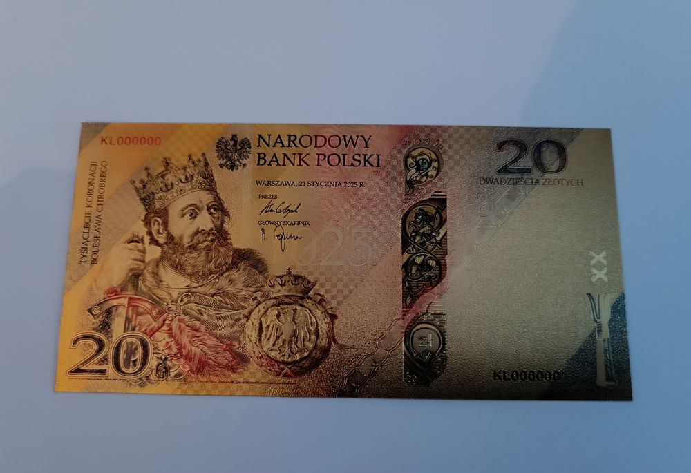 Banknot 20 zł Bolesław Chrobry.