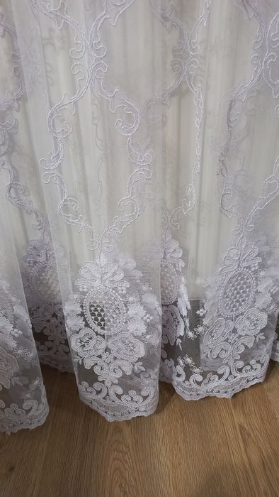 Тюль 6 м вишита на карниз 3 м.