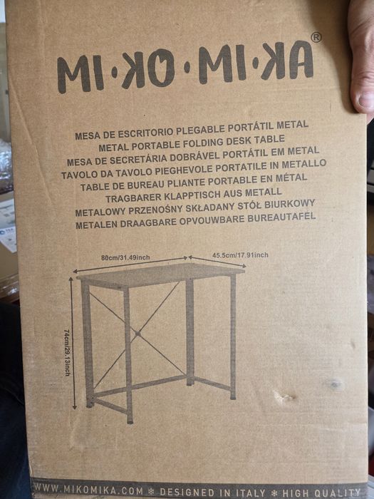 Składane biurko metalowe białe